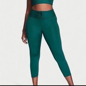 Victorias Secret High Rise Green Lace Up Leggings | On Point Flow